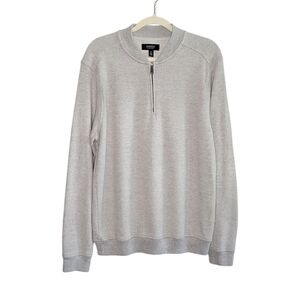 Nordstrom Men's Shop 1/4 Zip Knit Cotton Blend Pullover Sweater Size M Lt Gray